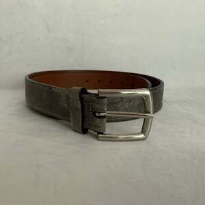 Johnston & Murphy Men's Oiled Contrast Stitched Leather Belt Sz 40 75-7723